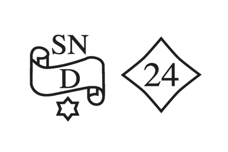 Eichkennzeichen Eichkennzeichen (zweiteilig): 1. linke Grafik: ein geschwungenes Band, in dem der Buchstabe „D“ steht. Darüber sind die Buchstaben „SN“, darunter ein kleiner, sechszackiger Stern abgebildet. 2. Rechte Grafik: eine Raute, in der die Zahl 24 steht.
